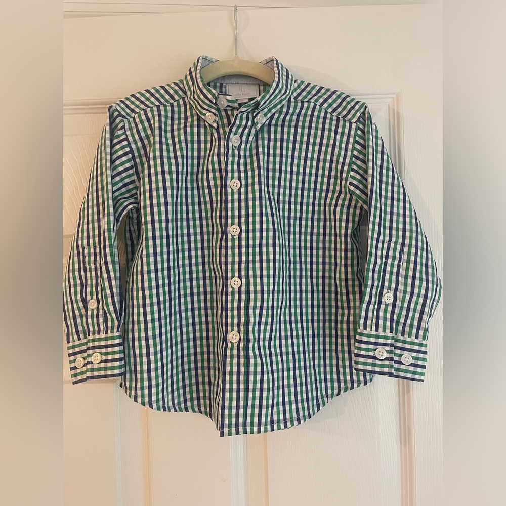 Little English Green and Blue Button Down Shirt